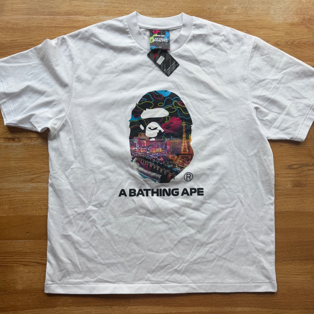 BAPE x F1 Las Vegas Grand Prix T-Shirt White Mens Medium Formula 1 Tee
